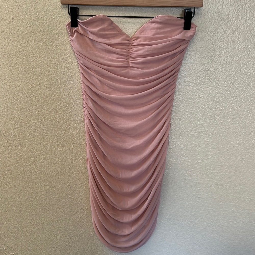 NEW Tic Toc Pink Strapless Stretchy Bodycon Mini Dress Size Medium